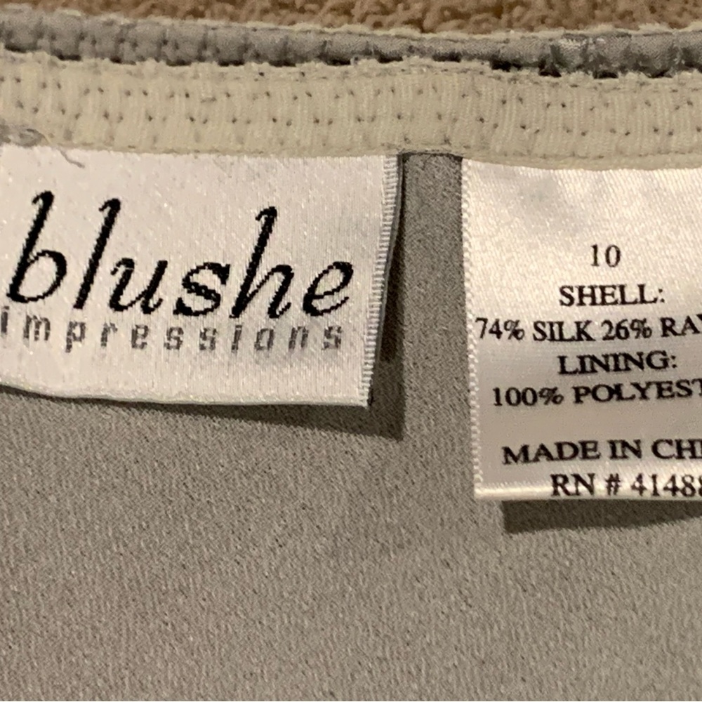 Blushe Impressions Silk/Rayon A-Line Flounce Skirt - Size 10 - Silver - EUC - Picture 9 of 10